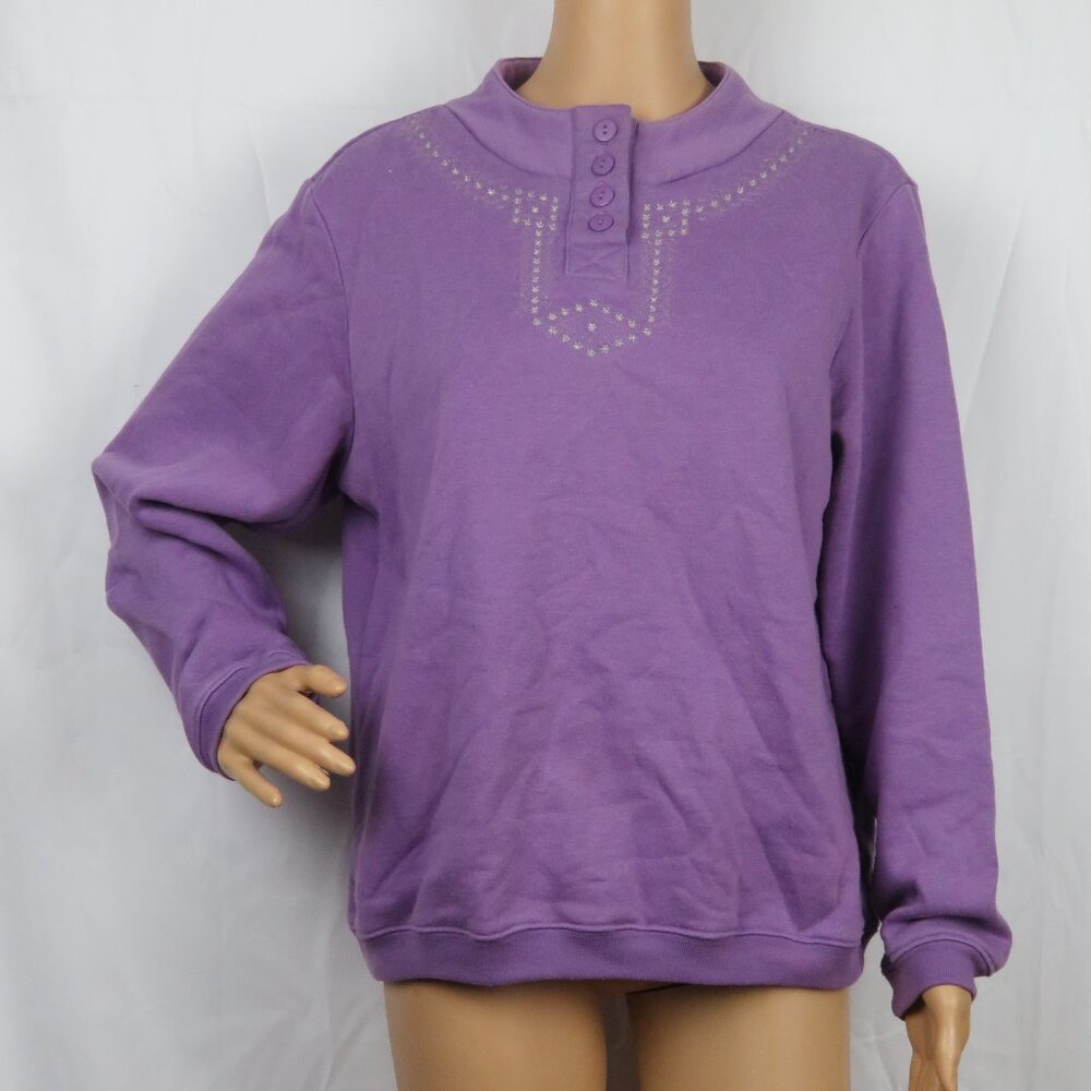 Vintage Blair Purple Sweatshirt Pullover Embroidery Grandma Cute Core 90s Sporty